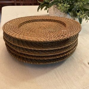 Charger Plates - vintage woven style- 14” set of five